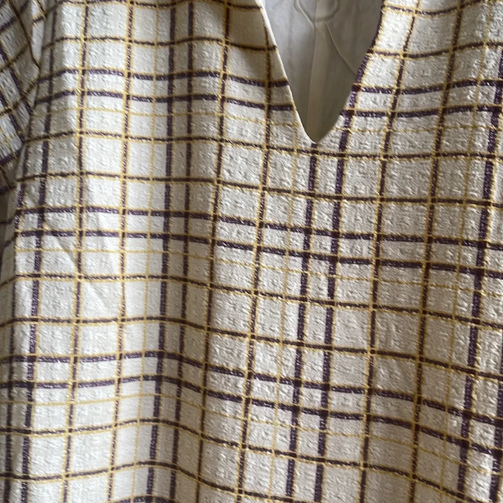 Lumière Plaid V-Neck Dress - Picture 2 of 11